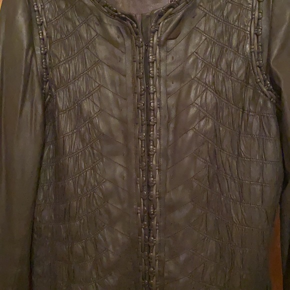 AUTHENTIC ELIE TAHARI 100% GENUINE LEATHER JACKET - Picture 6 of 12